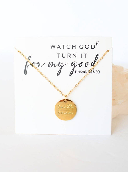 Faith over Fear Gold Necklace