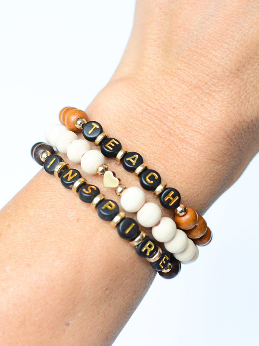 Teach Inspire Bead Stretch Bracelet