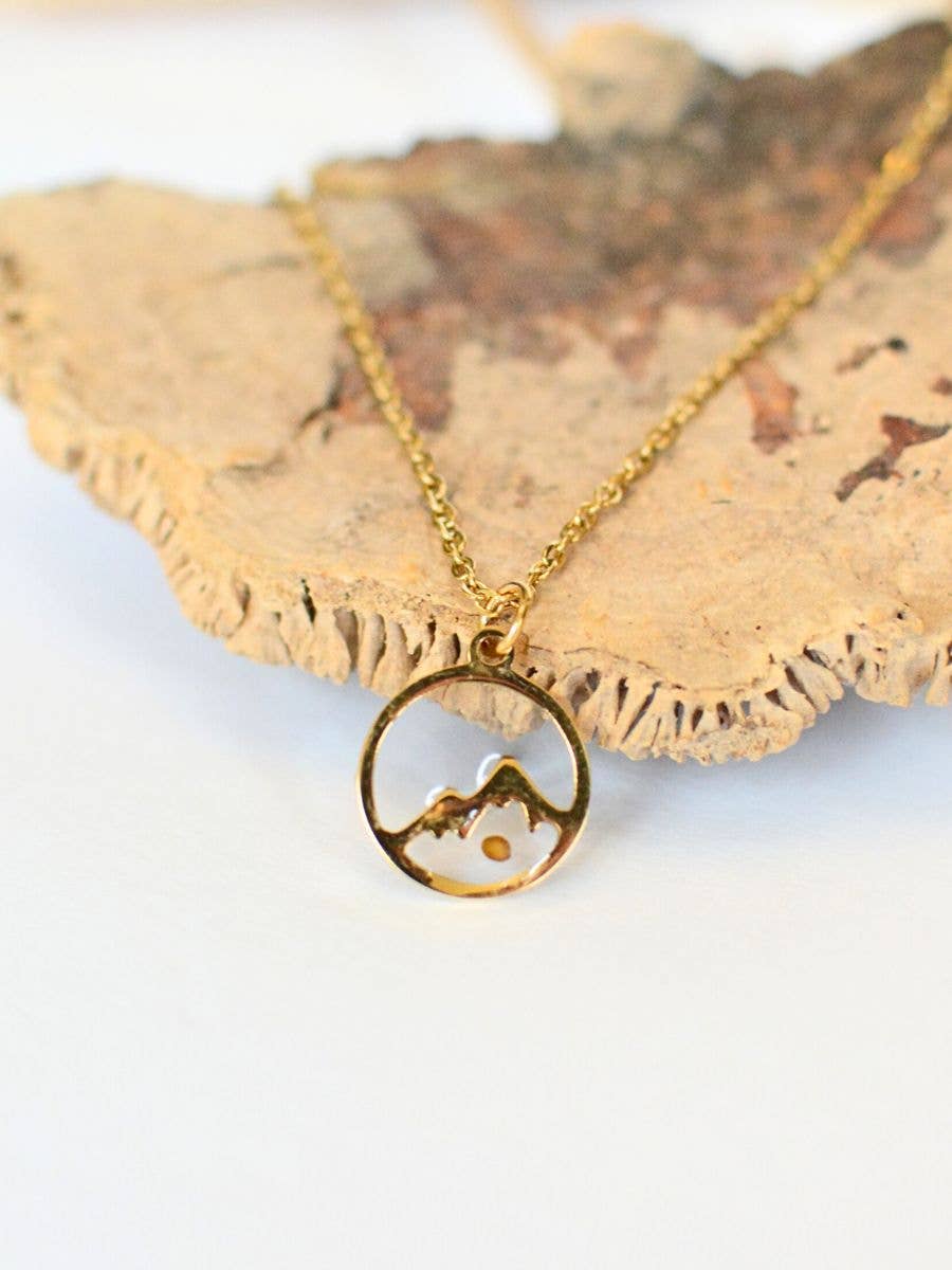 Faith Moves Mountains Gold Necklace