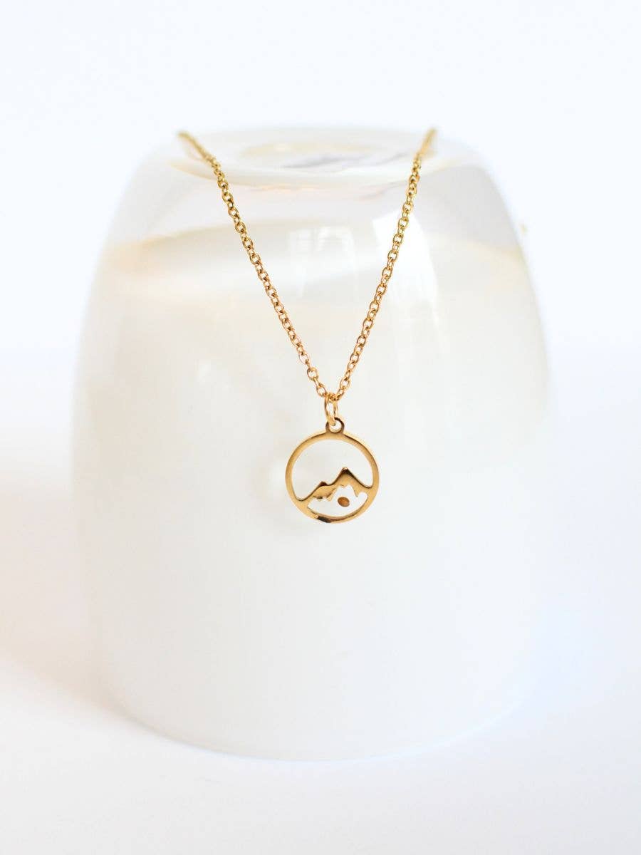 Faith Moves Mountains Gold Necklace